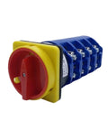 Four Stage Power Cut Off Padlock and Universal Rotary Cam Switch For Industrial Control Panels YMW26GS 160A in blue and yellow