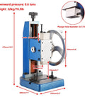 Heavy Duty Manual Arbor Press Featuring Precision Handwheel And Cast Iron Core Built Like A Tank For Tough Shop Jobs Rock Solid Workhorse Smooth Turning Action Reliable Benchtop Press dimensions with labels.