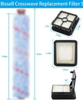Bissell CrossWave replacement parts kit, front view: two brush rolls and two filters.