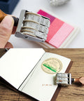 Premium Roller Date Stamp With Comfortable Wood Handle And Secure Grip Base Straight Up Ideal For Daily Planner Markers and Journals
