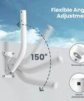 Heavy Duty Universal J Pole Antenna Mount Two Pack With 150 Degree Swivel Arm showcasing flexible angle adjustment and wall install.