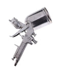 Pro Level Pneumatic Airbrush Spray Gun With Extra Large 400 Milliliter Alloy Hopper For Sick Water Based Paint Finish and ergonomic grip.