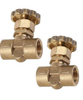 BesNPT brass needle valves with 1/4" female x 1/4" female connections, pack of 2