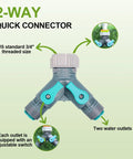 2-way quick connector detail from 98ft Fast Connect Irrigation System Kit With 12mm And 6mm Tubing, Adjustable Emitters