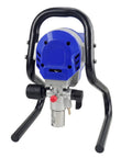 Portable 1800 Watt Airless Paint Sprayer Delivers 2175 Psi High Pressure, compact design with blue housing and metal handle.