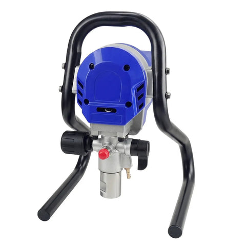 Portable 1800 Watt Airless Paint Sprayer Delivers 2175 Psi High Pressure, compact design with blue housing and metal handle.