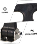 Two Pack T Handle Elastic Rubber Hood Catch Latch Flexible Draw Latch stainless steel and rubber close-up