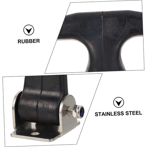 Two Pack T Handle Elastic Rubber Hood Catch Latch Flexible Draw Latch stainless steel and rubber close-up