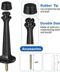 24 Pack Heavy Duty Door Stops With Soft Rubber Tip Wall Mount Solid Zinc Alloy Bottom Stopper For Doors And Walls Protection Black Finish Easy Install Durable Door Wall Protector Set