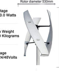 Vertical Axis Wind Turbine Kit 20000W Low Noise Home Wind Power Generator 530mm rotor front view