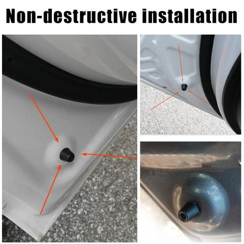 Keep The Dents At Bay With These Heavy Duty Rubber Car Door Overslam Bumper Stopper 10 Pack showing non-destructive installation details.