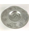 15 Inch Hand Wrought Aluminum Lazy Susan For Dining Table And Kitchen Countertop Decor Tray with floral engraving