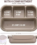 All In One Bento Lunch Box For Adults With Four Compartments Includes Utensils Sauce Jar Muffin Liners 40 Ounce Capacity