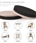 Round 2 Inch Felt Furniture Sliders Pack 24 Piece Heavy Duty Reusable Moving Pads for Sofas and Tables Easy Glide on Floors