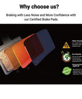 Kevlar Copper Resin Brake Pads For BB7 Juicy 3 5 7 Brakes cross-section showing layers and certifications