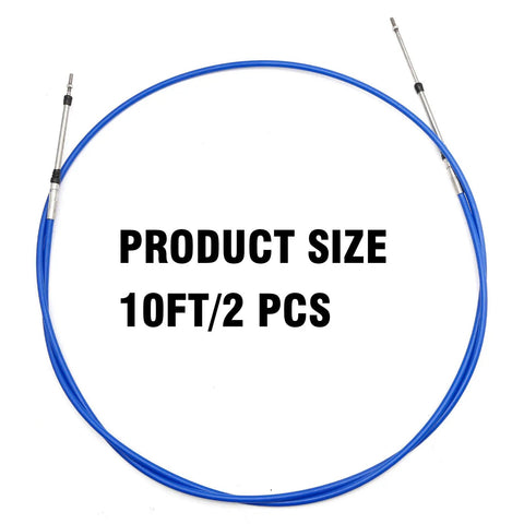 10 Foot Marine Throttle Shift Cable Replacement 33C For Yamaha Outboard Engine Boat Steering System Blue 2 Pack
