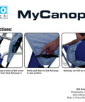 Instructions for Clip On Personal Sun Shade For Beach Chairs, Adjustable Forward Or Back, No Umbrella Needed, Navy