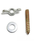 Eight Pack Galvanized Hanger Bolts With Wing Nuts And Flat Washers Set showing bolts, wing nut, and washer for heavy-duty use.