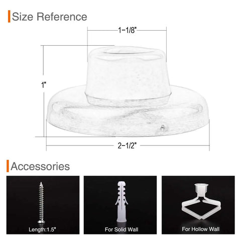 Size reference image of Solid Wall Door Bumper Stop With Thick 1 1/8 Inch Rubber Cushion And Matte Black Metal Shield.