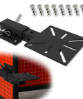 Beefy 2-Inch Receiver Hitch Vise Mount For Bench Work, shown in black with bolts, suitable for mobile and fixed workstations.