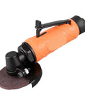 3 Inch Pneumatic Angle Grinder 75mm Air Powered Grinding Cutting Tool with orange grip and sanding disc for industrial use.