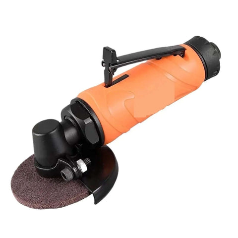 3 Inch Pneumatic Angle Grinder 75mm Air Powered Grinding Cutting Tool with orange grip and sanding disc for industrial use.