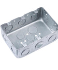 Three Gang Multi Device Electrical Switch Box Galvanized Steel Junction Box With Side Knockouts Six TKOs and Four One Half Inch Knockouts
