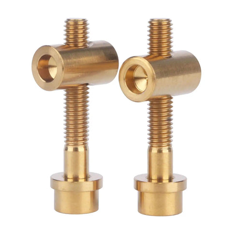 Road Ready Titanium Bolt Nut Washer Set For Cycling Thomson Seatpost Gold 2 Pieces M5x30mm Hardware With Nuts And Washers