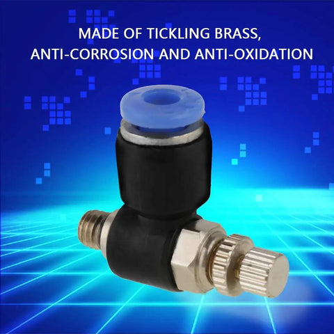Close-up of 20 Pieces Push To Connect Pneumatic Fittings M5 For 4Mm OD Tubing with tickling brass, anti-corrosion features