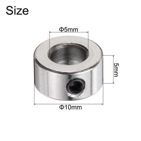 10 Pack 5mm Shaft Lock Collars With Set Screws 304 Stainless Steel 10mm Outside Diameter 5mm Thick For 5mm Lead Screws And Rod Shafts Durable Anti Corrosion Round Bore Ring