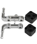 Upgrade Your Ride With These Heavy Duty Rear Exhaust Bracket Hanger Kits For 2019-2025 Ram 1500 Trucks Big Horn Laramie Rebel And Tron. Perfect Fit For All Engine Options Including The Beastly 6.2L Supercharged V8, Ensuring Solid Performance And Easy silver aluminum rear exhaust bracket hanger kit with black rubber isolators