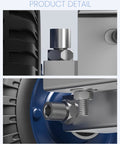 Close-up of heavy-duty rolling gate wheel with double U-bolts for metal tube gates, 6 inch, 550 lb capacity.