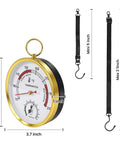 2 In 1 Sauna Thermometer And Hygrometer For Home Infrared Indoor Use Portable Steam Sauna Box Accessory Precision Temperature Gauge And Humidity Monitor Measures 68 To 212 Fahrenheit And 0 To 100 Percent Humidity, 3.7 inch dial with 5 inch strap
