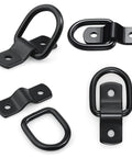 24 Pack Heavy Duty D Rings Tie Down Anchors Built Different With Swiveling Mounts Rugged Quarter Inch Steel D rings in black finish.