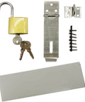 4 Inch Stainless Steel Hasp Lock Padlock Set With Screws And Keys For Shed Fence And Gate Security, includes all components