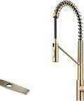 Oletto Commercial Style Pull Down Kitchen Faucet With Single Handle And QuickDock Top Mount Install, 360 Degree Swivel Spout