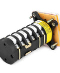 Rear view of Workhorse Eight Position Rotary Cam Switch for milling machines, panel mount, heavy-duty industrial switch 25A 500V