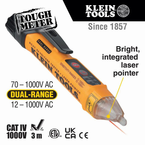NCVT5KIT Electrical Test Kit With Dual Range Non Contact Voltage Tester Laser Pointer And GFCI Receptacle Tester For Electricians