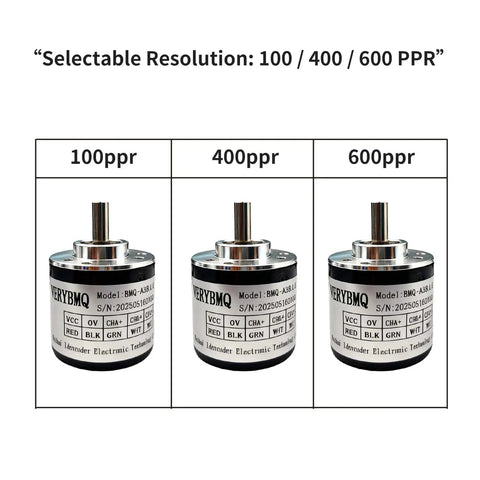 Incremental Magnetic Rotary Encoder 38Mm OD With 6Mm Shaft ABZ Push Pull Output 100 400 600 PPR Views