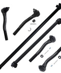 All In One Tie Rod Adjusting Sleeves Kit With Outer And Inner Tie Rod Ends For 1999 2004 Jeep Grand Cherokee, black steel front steering parts