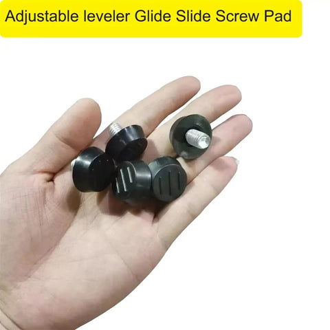 Adjustable Furniture Leveling Feet Set M6 M8 Black With Screw In Glide Pads For Uneven Floors No Fuss Rust Resistant Plastic Easy DIY Install 4 or 8 pack