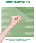 Removing protective film from Galvanized Raised Garden Bed Kit 2 Pack 4x2x1 ft Oval Planter Boxes With Rubber Strip.