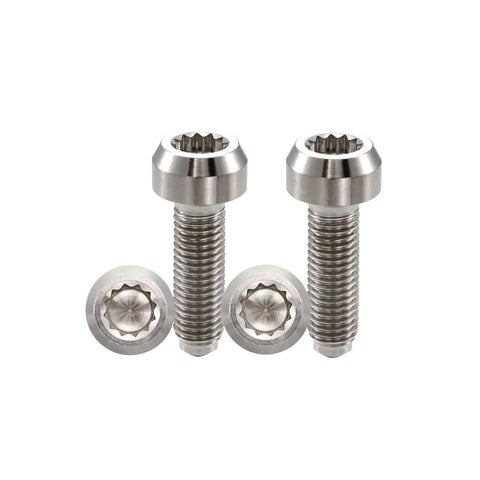 Beefed-Up Ultra Light Titanium Bolt M7x24.5mm With 1.0mm Pitch And 12 Point Spline Socket Forged Head For BBS Wheel Mods Gr5 Ti Fasteners Pack Of 4