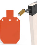 AR500 Steel Target 1/2 Inch Thick Neon Orange Silhouette Gong 12x20 With Iron 2x4 Board Hanger Set Including Carriage Bolts