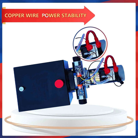 12V Hydraulic Power Unit For Car Lifting Platforms And Dump Trailers, Portable Self Contained Hydraulic Pump Station, 1.2 kW Double Acting 8 Qt, Beefy Heavy Duty Power Pack For Mobile Lifting