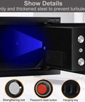 Electronic Digital Security Safe With Induction Light open showing steel build and interior illumination