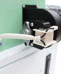 Close-up of Pro Grade Single Screw Filament Extruder showing motor and wire feeding mechanism for 3D printer material.