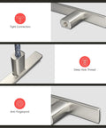 Close-up of 20 Pack Solid Zinc Alloy Cabinet Handles in Brushed Nickel showing tight connection, deep hole thread, anti-fingerprint.