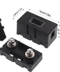 Built Like A Tank 20A AMI Midi Fuse Holder With Bolt On Mounting And Splash Proof Zinc Terminals For Cars Trucks And Rvs Pack Of Two showing detailed holder design and dimensions.