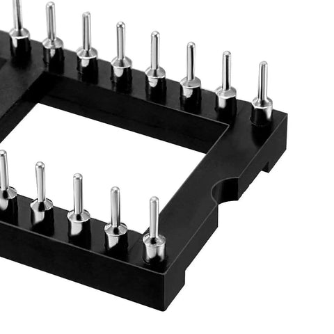 Close-up of Six Pack DIP IC Socket Adapters 2.54mm Pitch 15.2mm Row Pitch Double Row 40 Pin Soldering Sockets Kit For DIP IC Chips